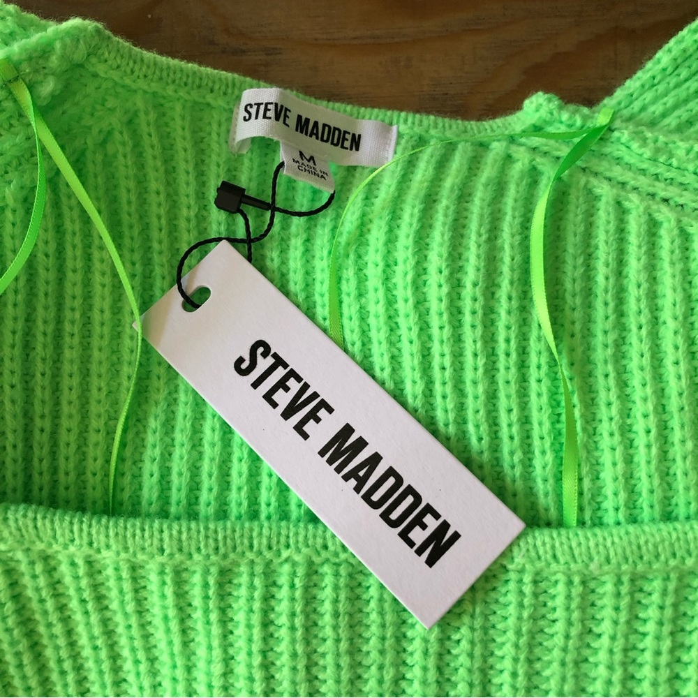 Steve Madden Neon Green Sweater Originally $70 NEW WITH TAGS